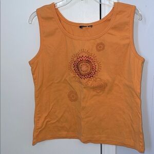 Vintage Sonoma Tank Orange with Embroidery
